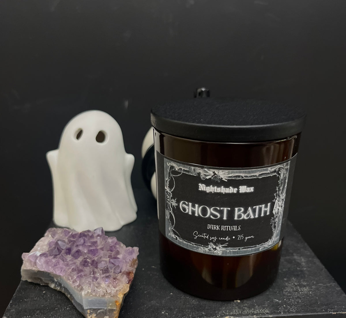 🆕 GHOST BATH • Dark Rituals Crystal geurkaars