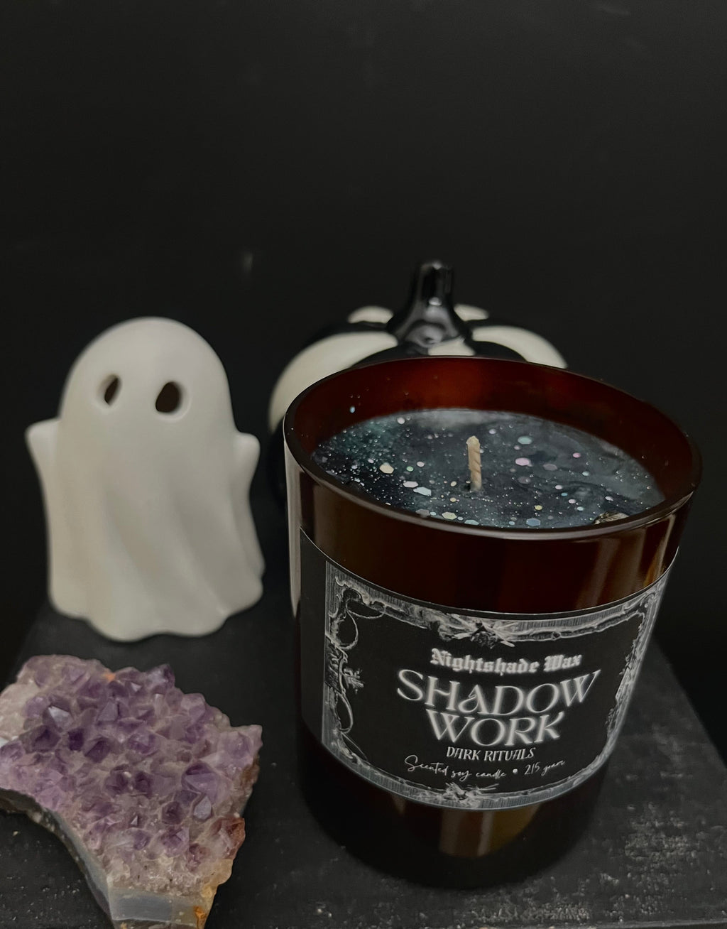 🆕 SHADOW WORK • Dark Rituals Crystal geurkaars