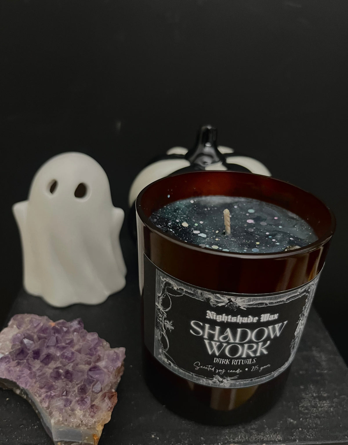 🆕 SHADOW WORK • Dark Rituals Crystal geurkaars
