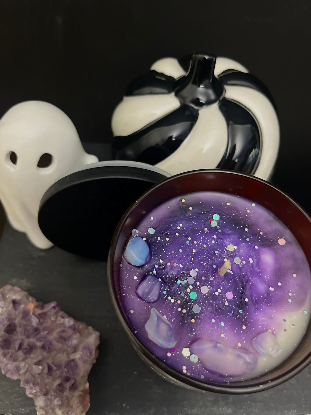🆕 GHOST BATH • Dark Rituals Crystal geurkaars